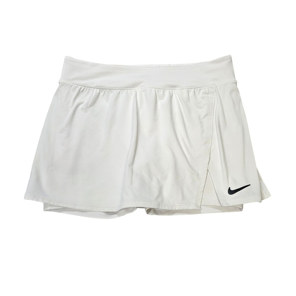 Nike Dri-FIT Slim Fit Athletic Skort Women's Size M Solid White Built-in Shorts
